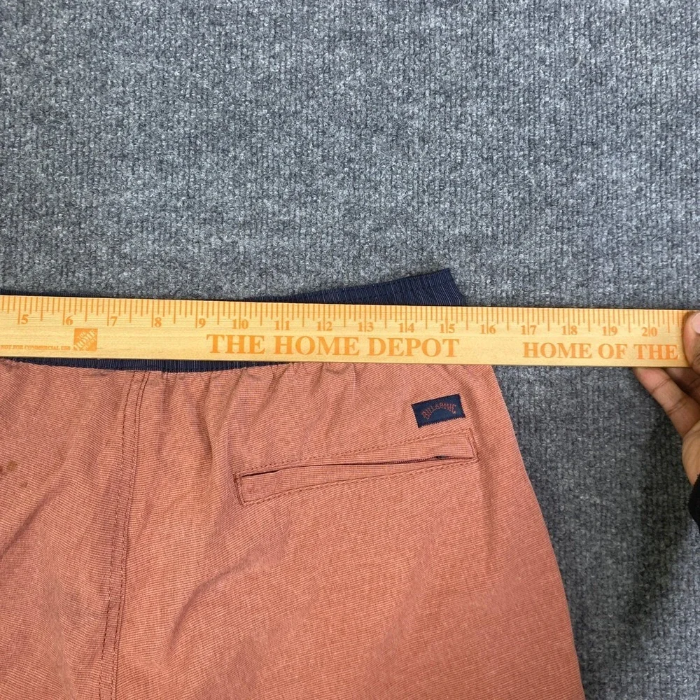 Billabong Recycler Board Shorts Mens Medium Orange Navy Blue Elastic Waist Surf